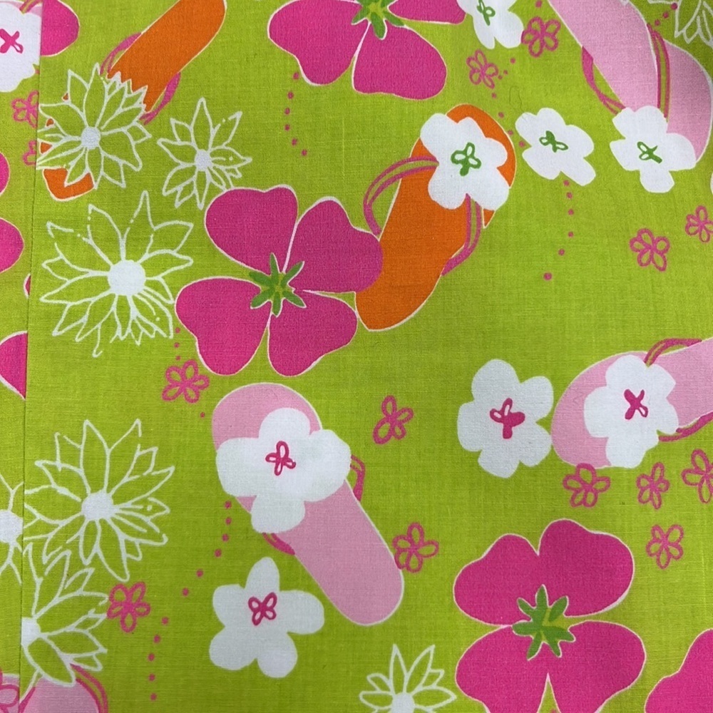 LILLY PULITZER Vintage Gidget Preppy Retro Pink/Green Flip Flop Floral Capri 2 - Picture 7 of 13
